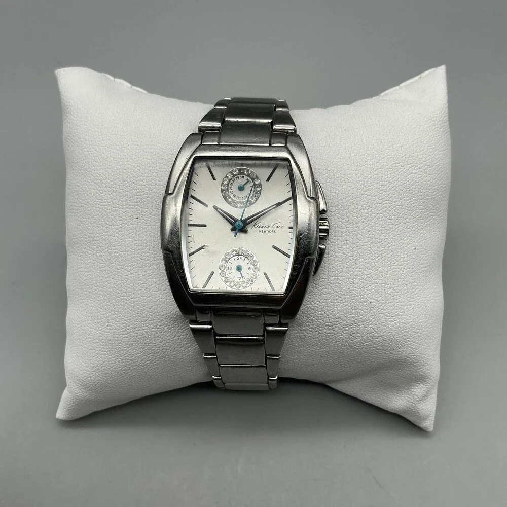 Kenneth Cole Womens Watch 29mm Silver Tone Stainless Bracelet New Battery 6.25